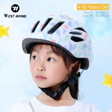 WEST BIKING Aged 4-15 Colorful EPS & PC Safety Helmet for Kids